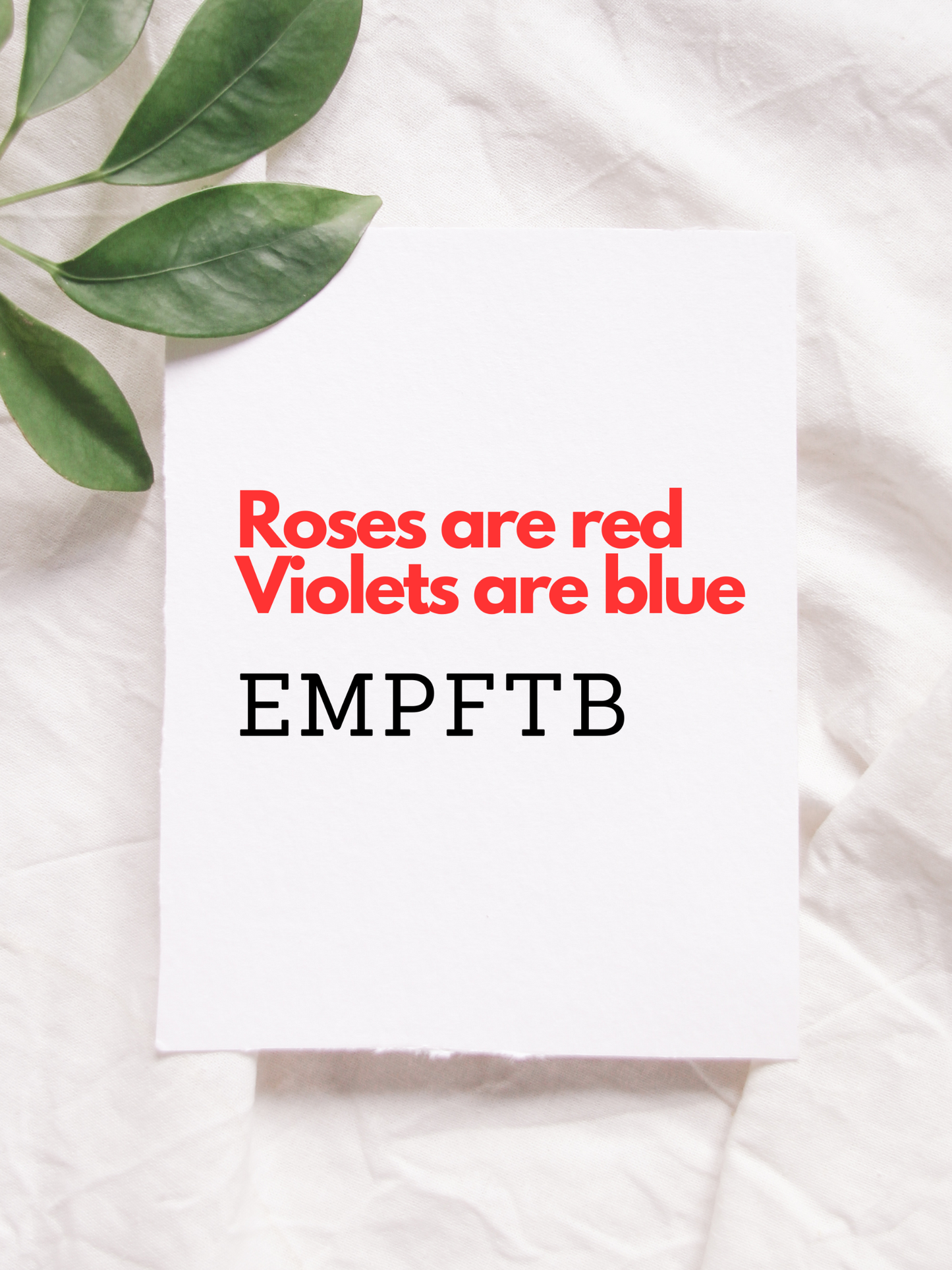 Roses Are Red Valentine's Greeting Card NSFW